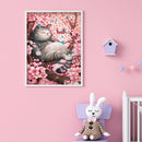 5D DIY Diamond Embroidery Cherry Tree Cat Mosaic Kit Home Decor for Wall Gift