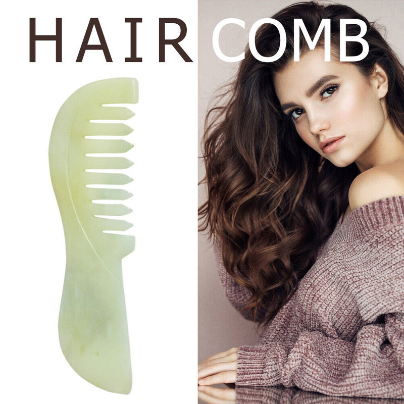 Large Tooth Jade Comb Retro Head Scalp Massager Hair Prevent Loss Jade Comb Tool