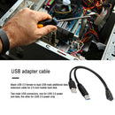 USB 3.0 Female to Dual USB Type A Male Extra Power Data Y Extension Cable Black