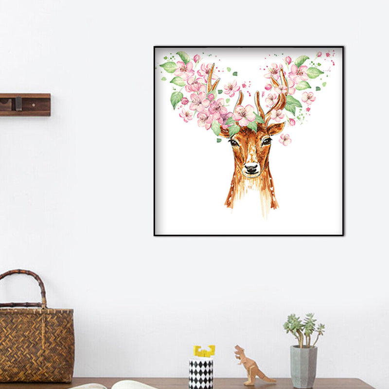 DIY Mosaic Full Round Drill Painting Kit Flower Deer Diamond Drawing Gift