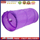 Pet Cat Tunnel Tubes Collapsible Crinkle Kitten Rabbit Play Tunnels(Purple)
