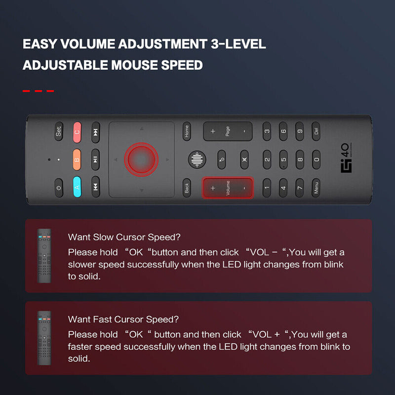 G40S 2.4GHz Wireless Air Mouse Voice Remote for PC Projector Android TV Box