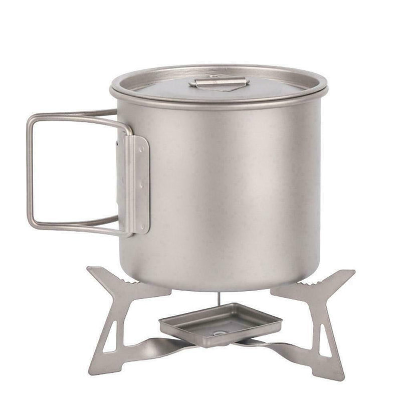Ultralight Folding Portable Titanium Alcohol Stove Cooker Outdoor 2Q6W X0A3
