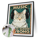 Retro Cat Poster Frameless Picture Oil Paint By Numbers Hand Painted Picture