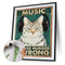 Retro Cat Poster Frameless Picture Oil Paint By Numbers Hand Painted Picture