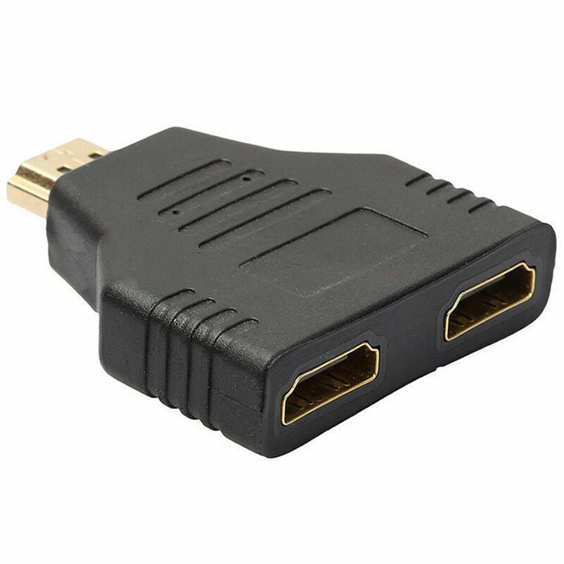1080P PVC Male Plug to Double HDMIS Female 1 in 2 Out Adapter Splitter UKQQ I0H5