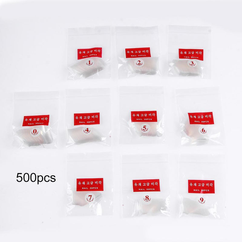 500pcs Pro False Nail Tips Square Head Full Cover Clear DIY Manicure Tips