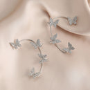 Elegant Fashion Women Diamond Butterfly Ear Clips Wedding Party Jewelry Gifts