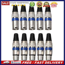 5 Pairs XLR 3 Pin Female MIC Jack Plug Audio Microphone Cable Connector Blu