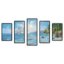 #A Full Cross Stitch 11CT 5 Panels Sailboat DIY Craft Home Decoration Hanging Pa