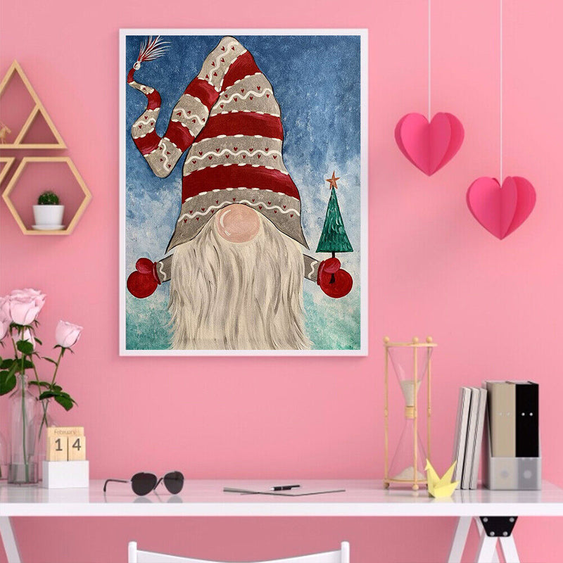Frameless Oil Paint By Numbers Gnome DIY Canvas Picture Craft for Home