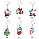 Year Soft Pvc Cartoon Keyring Hanging Pendant Key Buckle Keychain Santa Claus