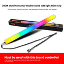 COOLMOON 30cm Light Strip Aluminum Magnet RGB LED Color Lamp (Small 4Pin) Newly