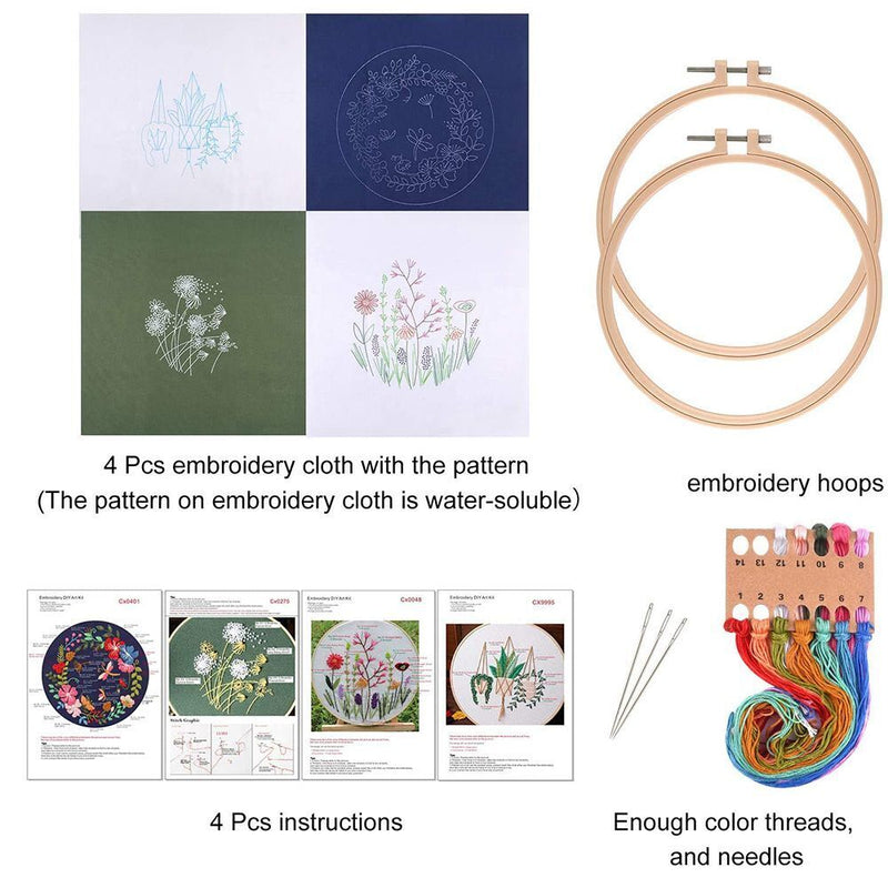 Decoration DIY Starter Suits Cross Stitch Embroidery Kit Cloth Threads Tools