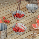 Foldable Portable Cups Outdoor Camping Travel Stainless Steel Picnic BBQ Mugs