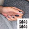 Women Black Matte Fashion With Glue Full Cover Stiletto Leopard False Nail Tips