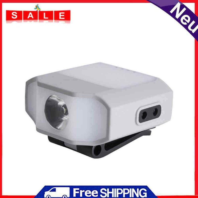 Hat Clip Light Headlight COB LED Camping Fishing Headlamp (Grey) Sensor