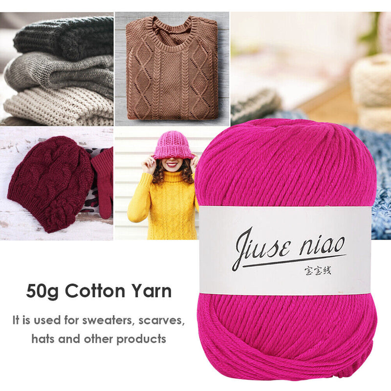 50g/roll Cotton Thin Yarn for Crochet Stitching Knitting Soft DIY Baby Thread