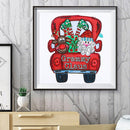 5D DIY Diamond Art Santa Car Partial Special Drill Picture of Rhinestone