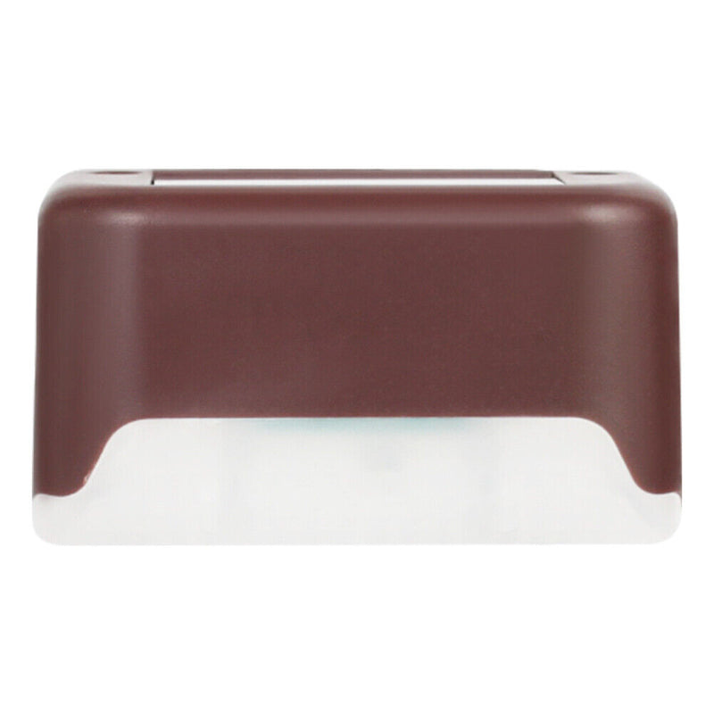 4x Solar Deck Step Wall Lights Stairs Fence Decor Lamps (Brown/Warm Light) Newly