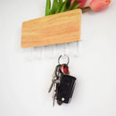 Wooden Wall Hanging Shelf Key Rack Sundries Storage Box Organizer (White) Newly
