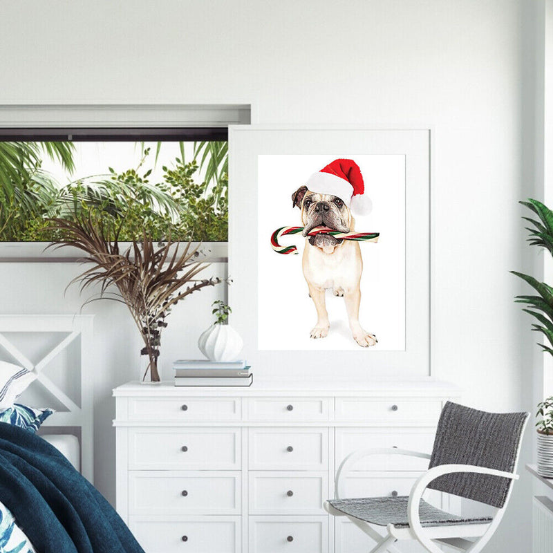 Christmas Puppy Oil Paint By Numbers DIY Coloring Picture for Adults Children