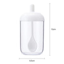 Plastic Seasoning Bottle Spice Salt Pepper Condiment Jar Kitchen Gadgets w/Spoon