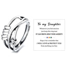 To My Daughter Fidget Ring Anti Anxiety Ring with Beads Spinner For Girls`