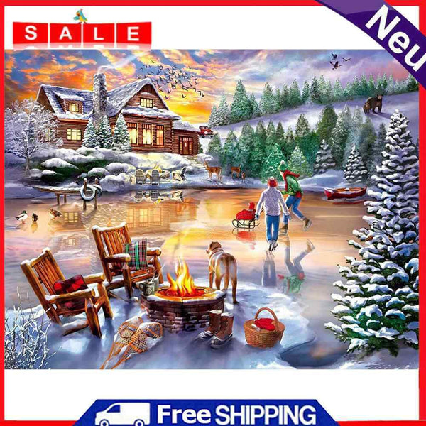 Diamond Painting 5D Full Round Drill Mosaic DIY Outdoor Night View Art Decor Kit