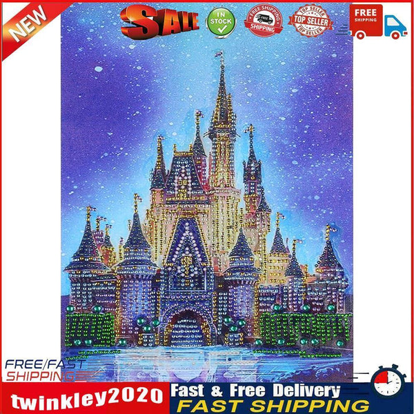 DIY Special Shaped Diamond Painting Cross Stitch Home Decor (DZ220 Castle) Newly