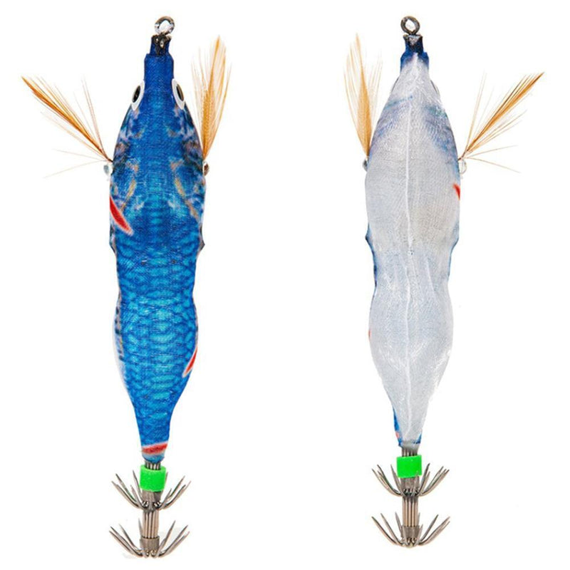 103mm LED Luminous Wood Shrimp Bait Squid Jigs Hook Fishing Lures (Pink)