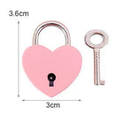 Suitcase Lock with Key Heart Shape Padlock Pink Romantic Key Cabinet Door Lock