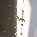 Metallic Hoop Crystal Moon Sun Pendant Garden Wedding Chandelier Decorations