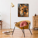 Hand Painted Craft Frameless DIY Sad Horse Painting By Numbers Kit Picture