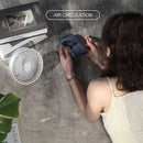 LED Night Light Mute Desktop Cooling Ceiling Fan for Camping Tent (White)