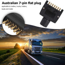 Black 7 Pin Flat AU Trailer Male Plug Socket Connector Adapter for RV Truck
