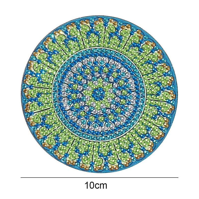 DIY Art Decor Datura Pattern 10x10x0.5cm Diamond Rhinestones Paintings (Blu
