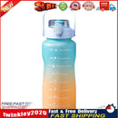 2000ML Large Capacity Water Bottle Straw Plastic Cup with Handle (Blue) Newly