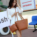 4pcs/set Shoulder Handbags Leather Women Crossbody Clutch Card Bags (Brown)