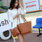 4pcs/set Shoulder Handbags Leather Women Crossbody Clutch Card Bags (Brown)