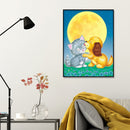 5D DIY Diamond Painting Full Moon Cat Dog Full Round Rhinestone Wall Drawing Kit