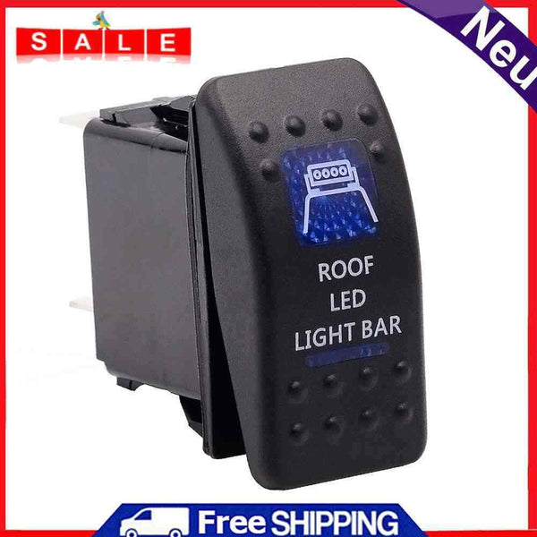 Dual Blue Backlit ROOF LED LIGHT BAR Rocker Switch 5 Pin for Boat Marine ATV UTV