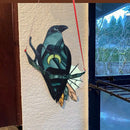 Window Hanging Crow Witch Ornament Stained Glass Home Wall Garden Decor Newly