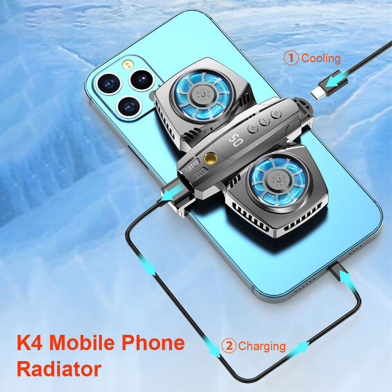 K4 Mobile Phone Radiator Semiconductor Temperature Display Dual Cooling Fans