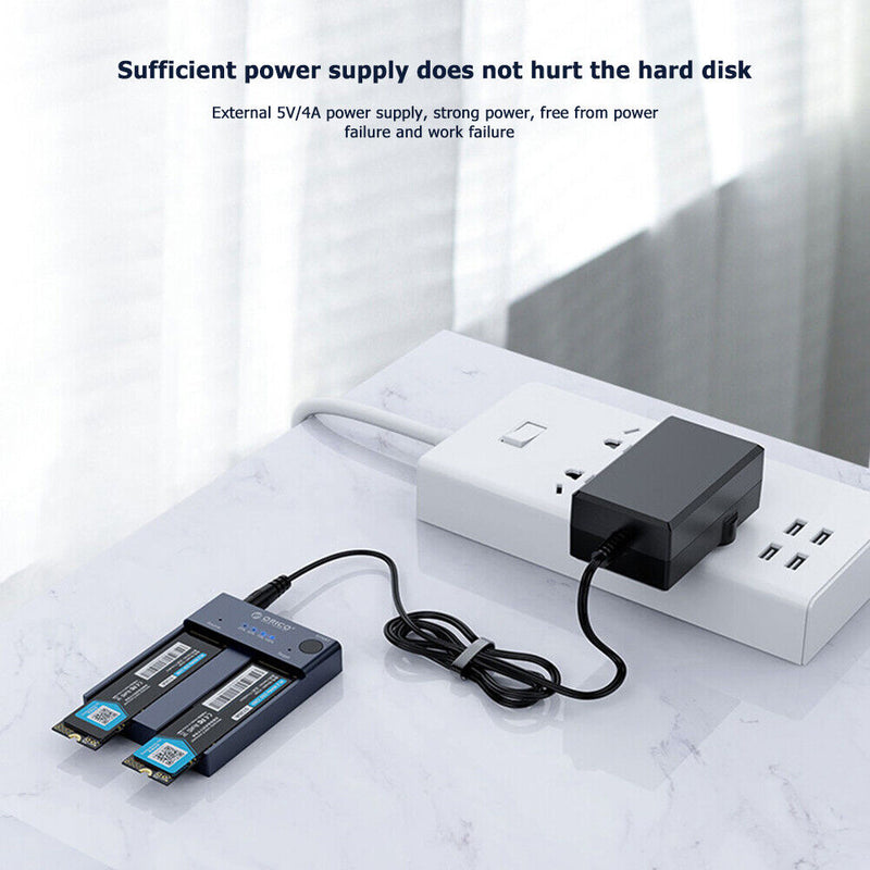 ORICO Dual Bay M.2 NGFF NVMe SSD Docking Station USB 3. 1 Type-C Dock (EU)