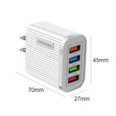 4 Port USB Wall Charger Portable Phone Tablet 3.1A Power Adapter (US White)