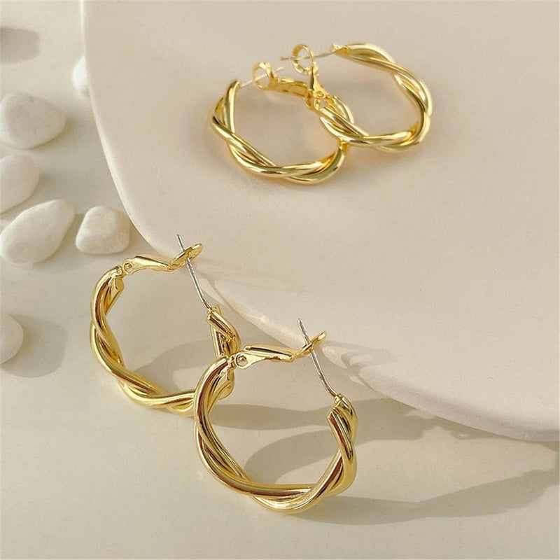 Drop Dangle Stud Round Hoop Earrings Circle Earrings Twist-shaped Earrings