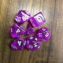 7pcs/Set Multi-sided Dices Digital Polyhedron Acrylic Board Game (Purple)