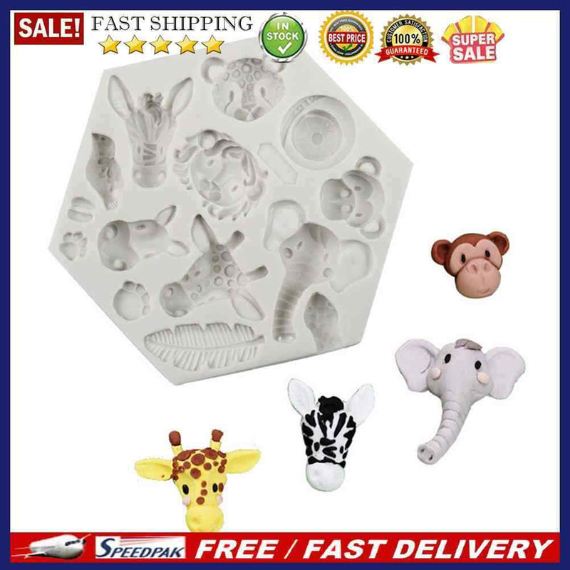 DIY Silicone Chocolate Mold Rabbit Giraffe Animal Fondant Cake Decorating Tools