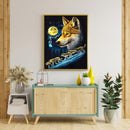 5D DIY Full Drill Round Shape Wolves Rhinestone Diamond Drawing for Bedroom
